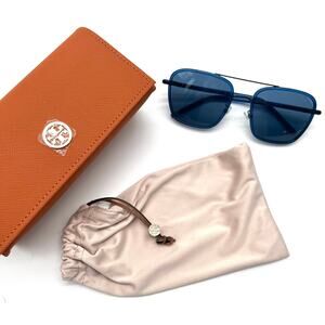TORY BURCH NWOT Blue Transparent Sunglasses, Case and Dustbag Included